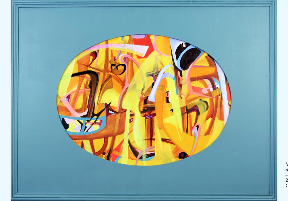 Chaos, abstraktes Werk des französischen Künstlers Daniel Pilot, 2015, Öl auf Leinwand oder Holz