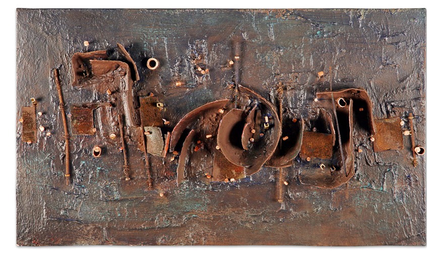 Planche à Clous (Nagelbrett), abstraktes Werk des französischen Künstlers Daniel Pilot, 2006