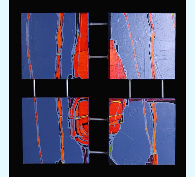 Coulées de Laves (Lavaströme), abstraktes Werk des französischen Künstlers Daniel Pilot, 2008
