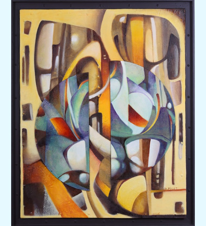 Sous bois (Unterholz), abstraktes Werk des französischen Künstlers Daniel Pilot, 2016, Öl auf Aufgezogene Leinwand